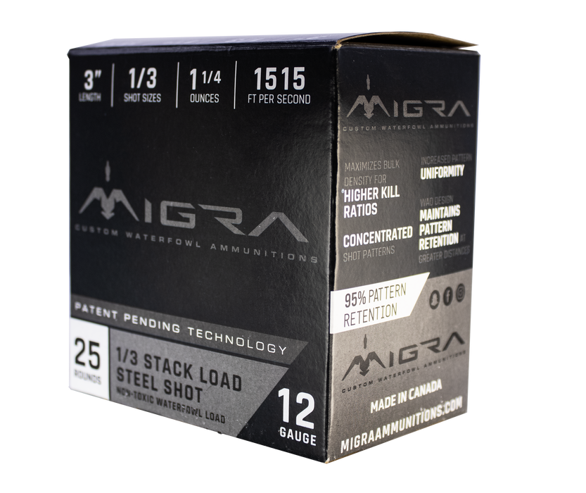 Migra 12GA 1/3 3" Steel Shot 25RDS