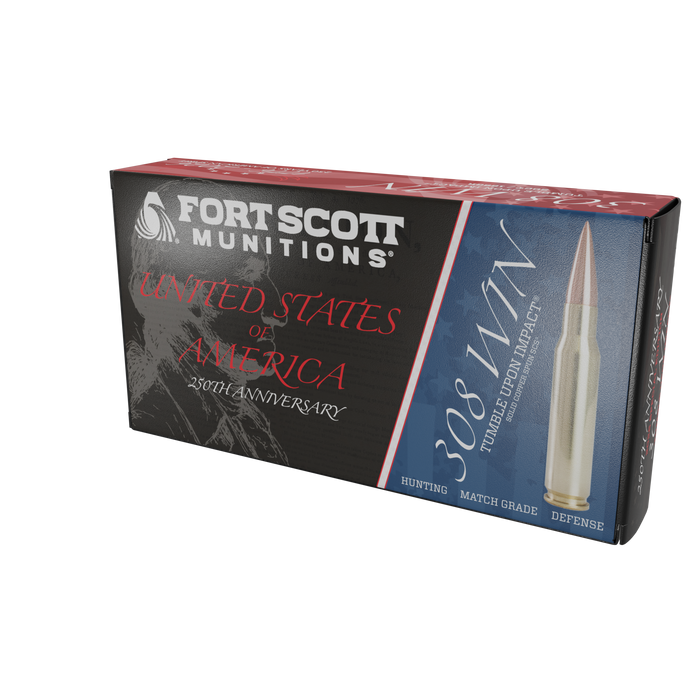 America 250th 308 Win SCS® TUI® - 168Gr Solid Copper Ammo