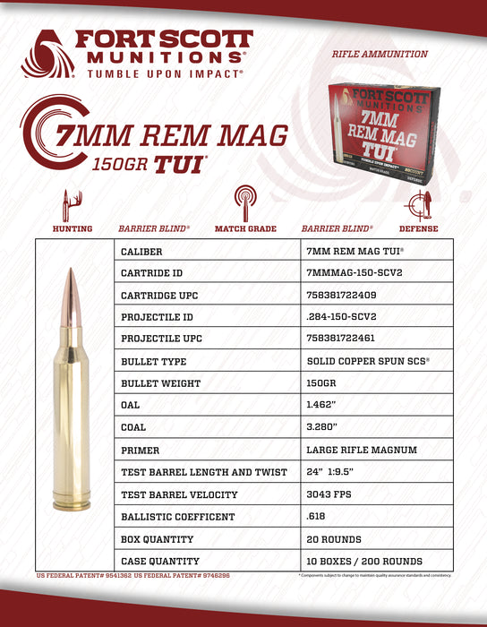7MM REM MAG SCS® TUI® - 150GR