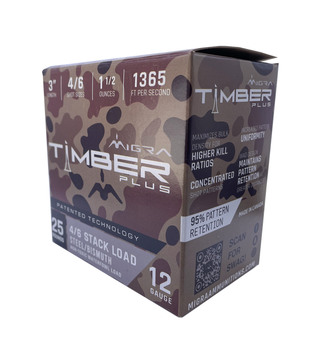 Migra Timber Plus 12GA 4/6 3" Steel/Bismuth Shot 25RDS