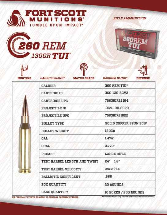 260 REM SCS® TUI® - 130GR Ammo