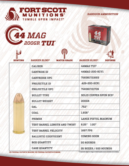 44 Magnum TUI® - 200Gr Ammo